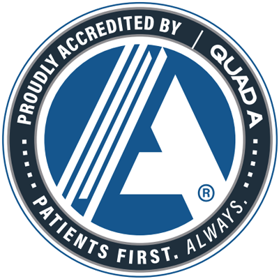 quad a logo badge